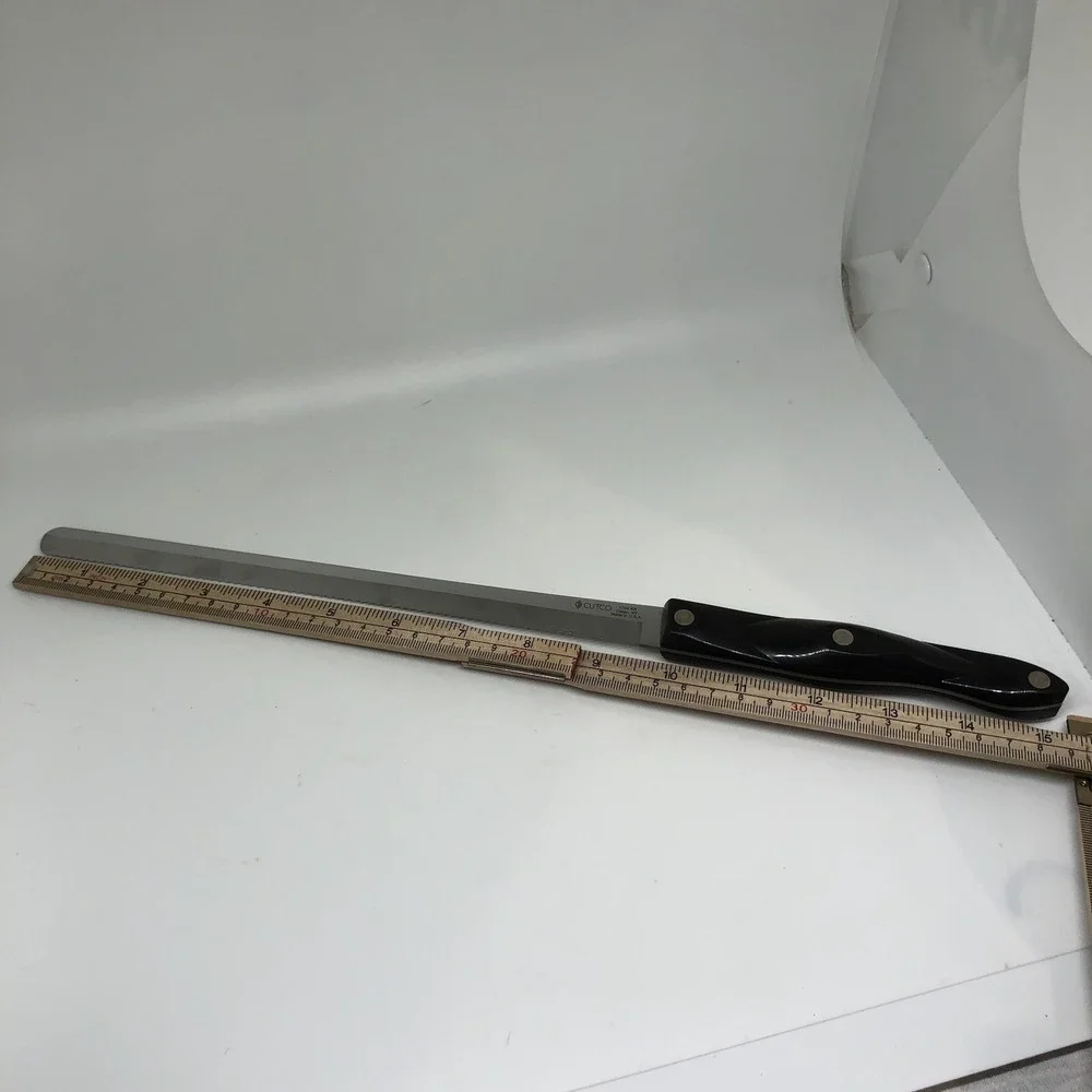 CUTCO 1724 KR SERRATED BREAD KNIFE Black Handle Made in USA 15.5 Inch Vintage - Picture 7 of 7